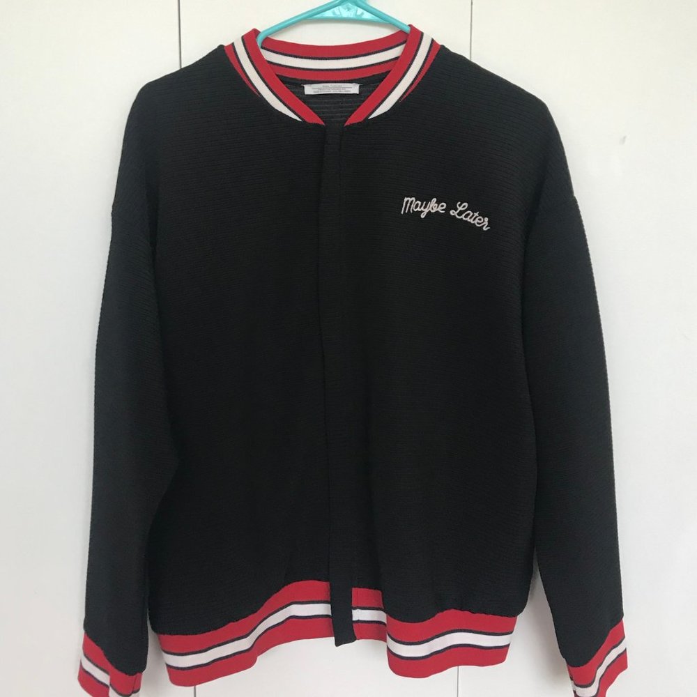 Zara Women's Cherry Blossom Bomber Jacket (Large) - Picture 2 of 3